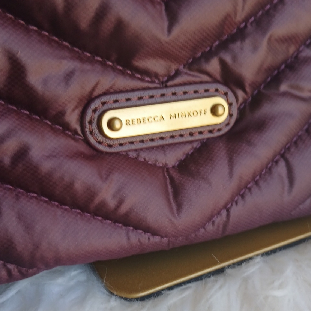 Rebecca Minkoff NWOT Edie Flap Puffer Luxury Purple and Gold Shoulder Bag - Picture 11 of 14
